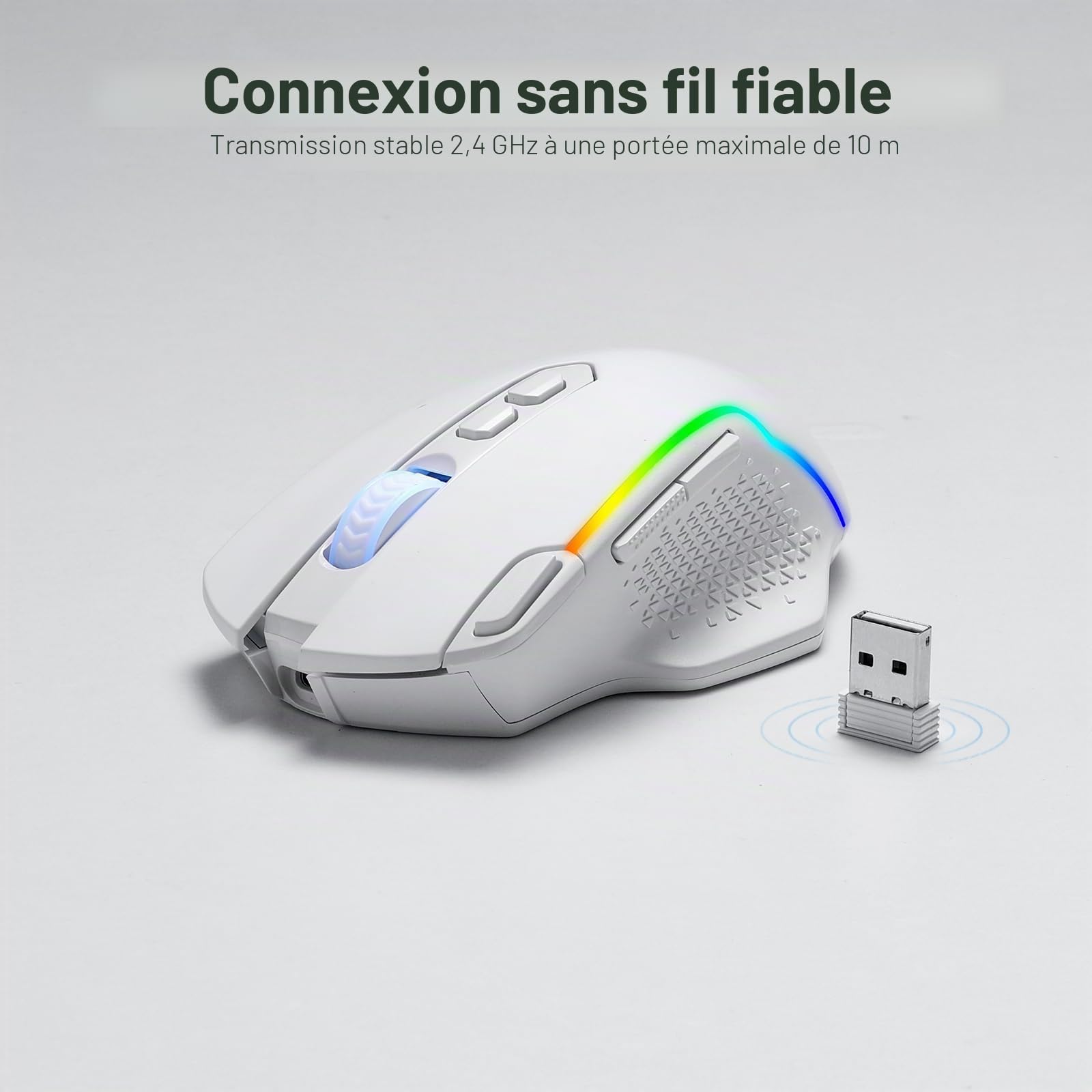 Redragon M810 Pro Souris sans Fil 10000 DPI Tir Rapide 8 Boutons