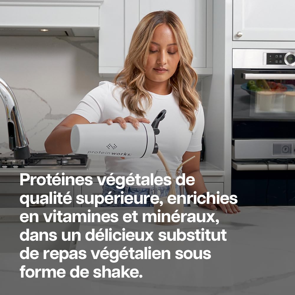 Protein Works | Vegan Diet Meal 360 – GOLD Innovation, Protéines Vegan, Shake Sostitutif Repas Dietétique, Supporte Perte de Poids, Faible Sucre, Riche en Fibres, Chocolat Onctueux, 15 Repas, 1kg