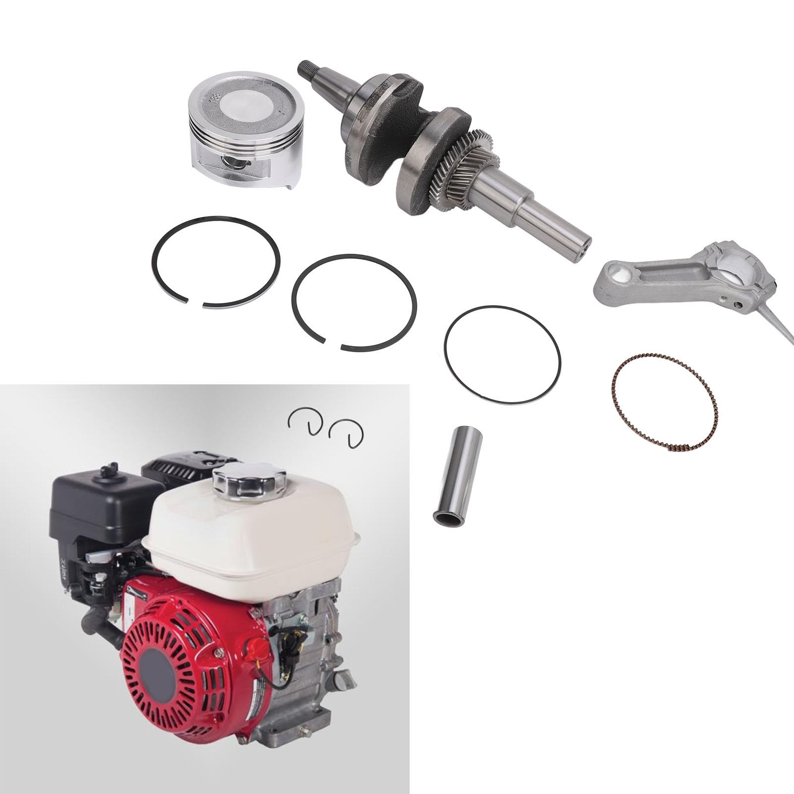 Kit Biella Pistone Motore, Albero Motore in Metallo, Resistente All'usura, per Motore GX390