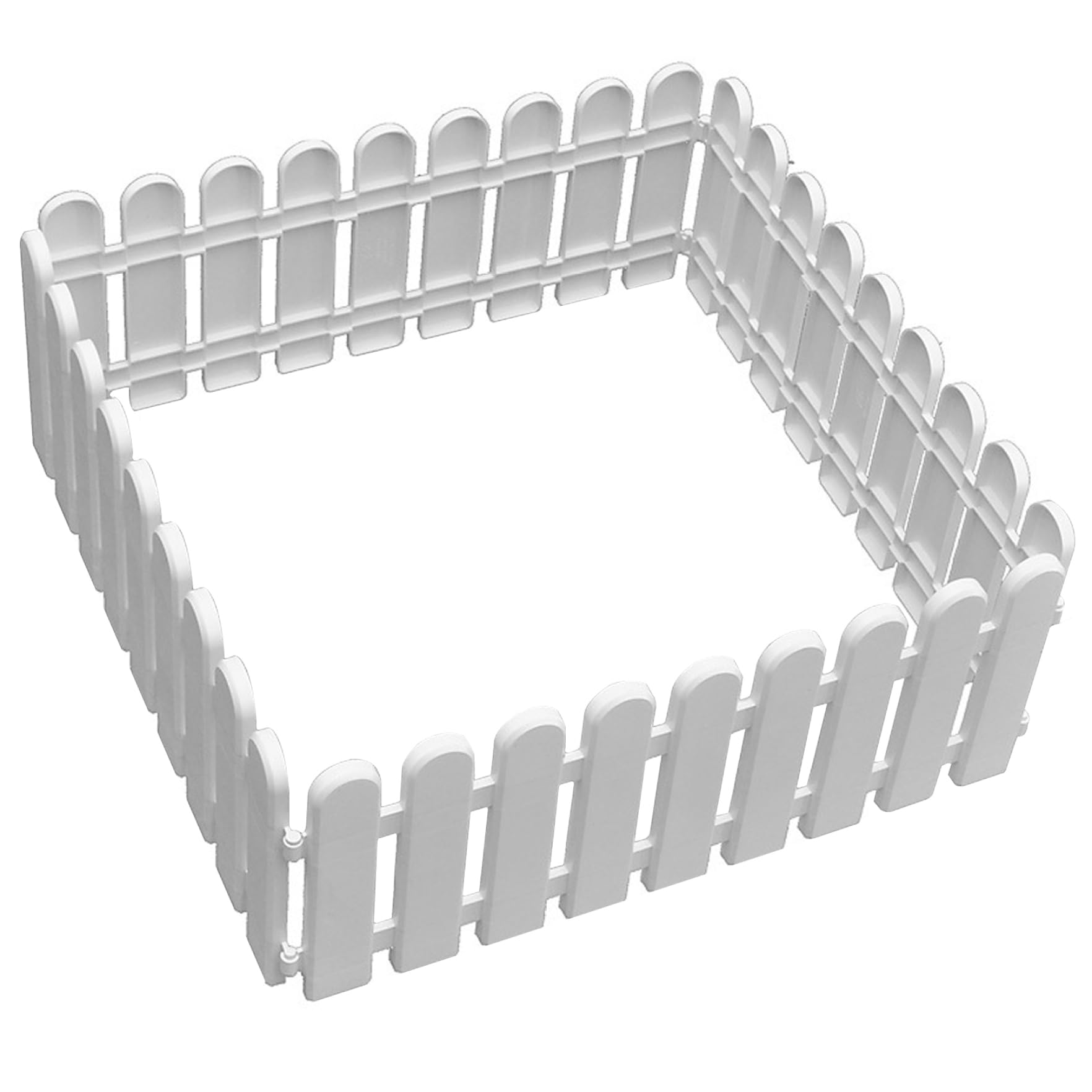 Clôture de piquets en plastique blanc avec 4 panneaux de bordure de jardin pour lit de fleurs