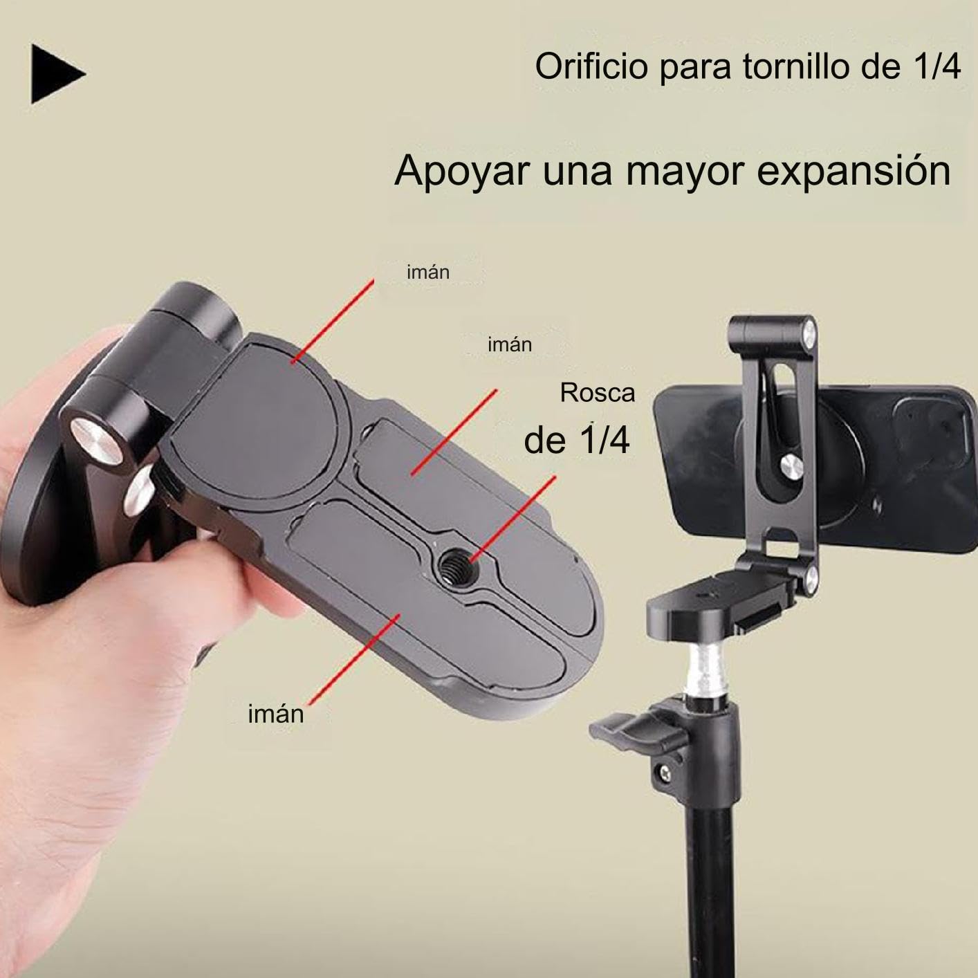 Soporte Magnético Móvil Rotación De 360 Grados, Plegable, Soportes | Base Escritorio Para Teléfono Para Mujeres, Hombres, Trabajo, Estudio, Videollamadas, Reuniones, Visualización