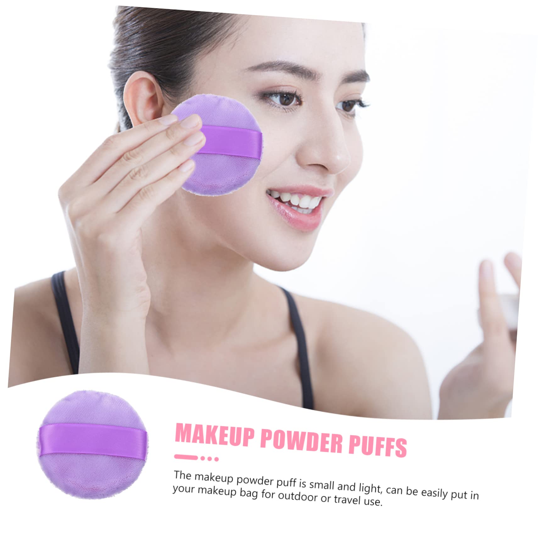 Healeved Purple Makeup Powder Puff Set 5pcs Fluffy Sponges Dry Makeup Tools Comfortable for All