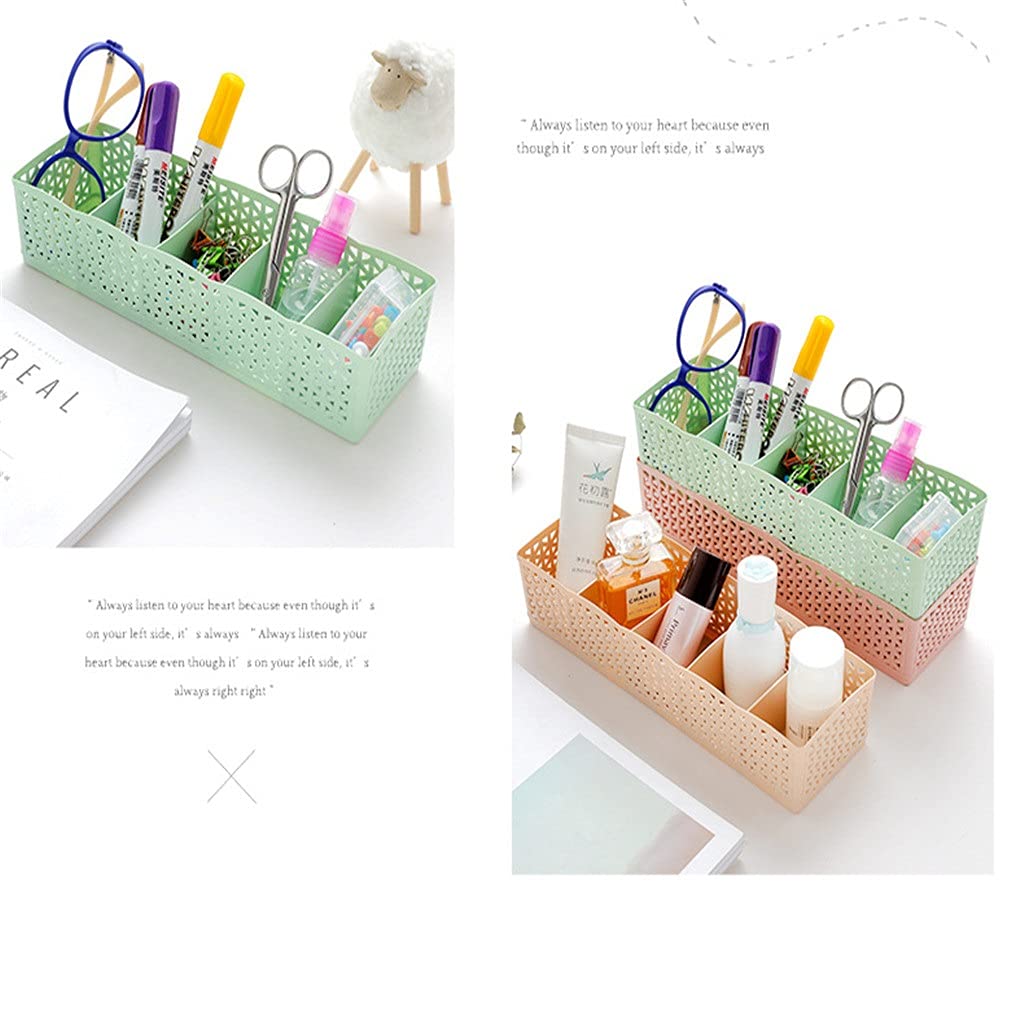 Robuster 5-Zellen-Kunststoff-Organizer, Aufbewahrungsbox, Krawatte, BH, Socken, Schublade, Kosmetikteiler, ordentlich, 27 cm x 6,5 cm x 8,5 cm (3)