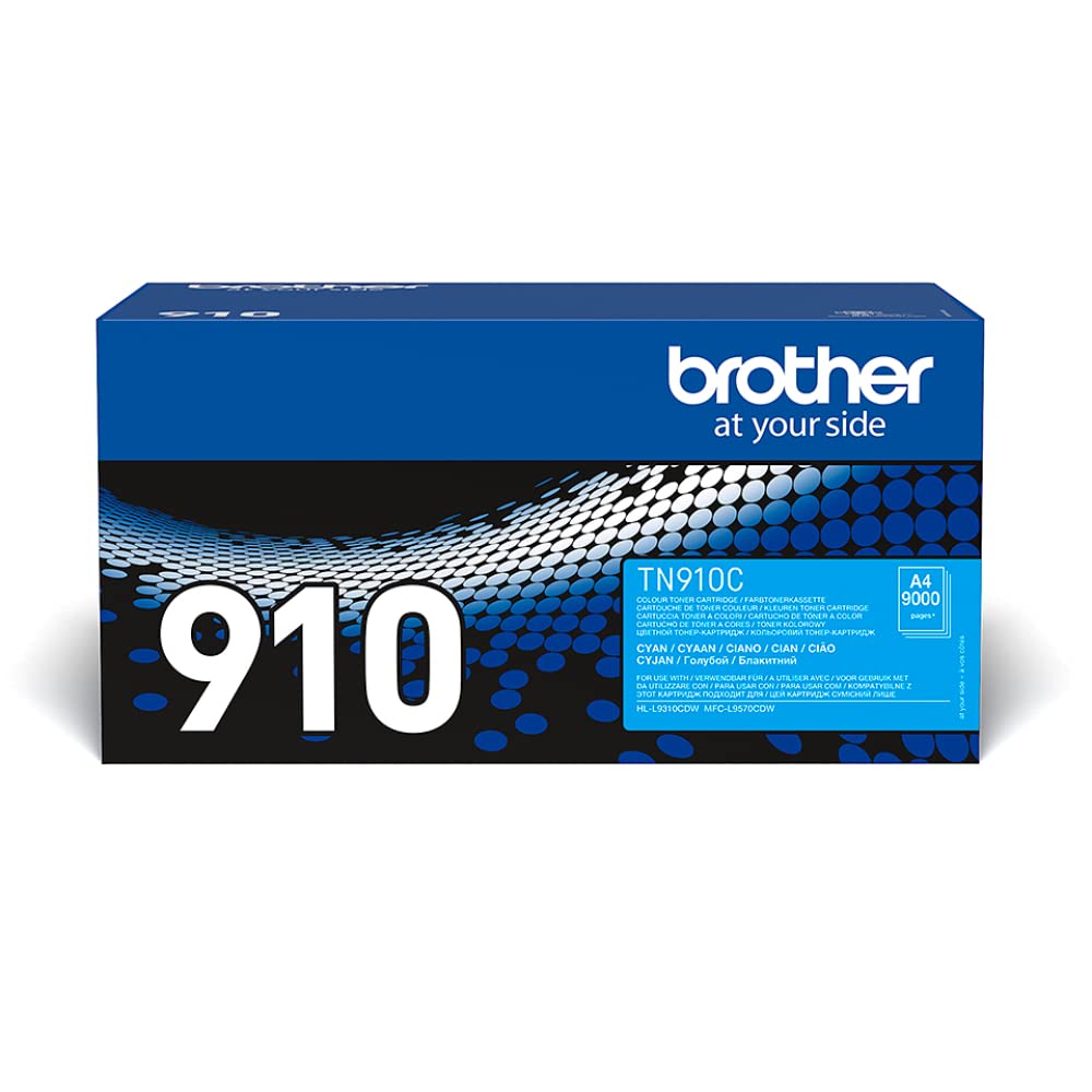 Brother Original Ultra-Jumbo-Tonerkassette TN-910C cyan (für Brother HL-L9310CDW, HL-L9310CDWT, HL-L9310CDWTT, MFC-L9570CDW, MFC-L9570CDWT) 9000 Seiten