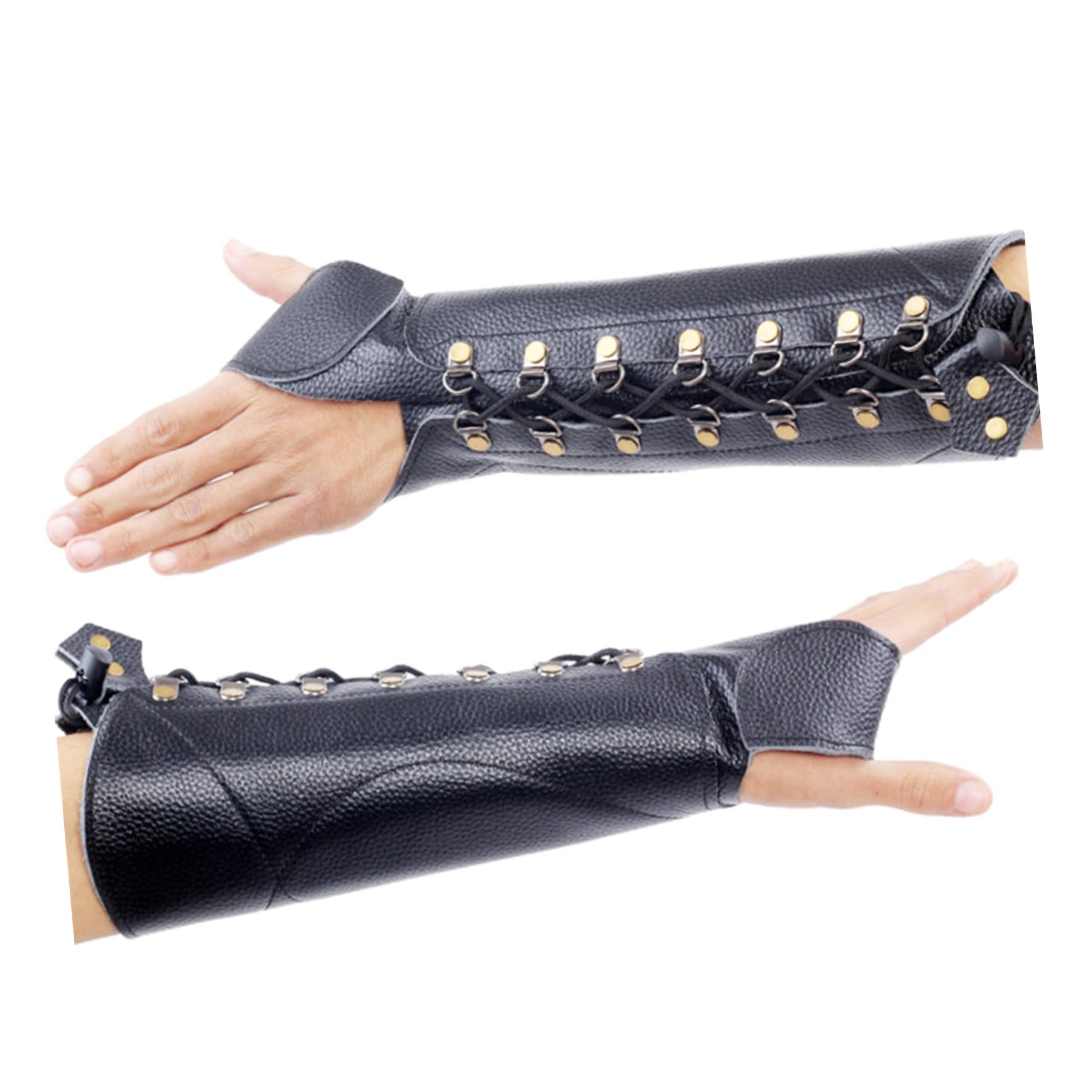 ARTSEWPLY Archery Pu Leather Forearm Wrist Protector Arm Guard for Comfortable Fit Thumb Cover for Practice and Cosplay Unisex Outdoor Shooting Accessory