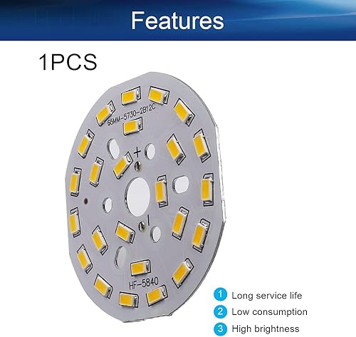 Miniatura 3 de Bettomshin Módulo de chip LED, tablero de aluminio, 12W 300mA blanco cálido 3000K lámpara de reflector de alta potencia, 2.56 pulgadas de diámetro
