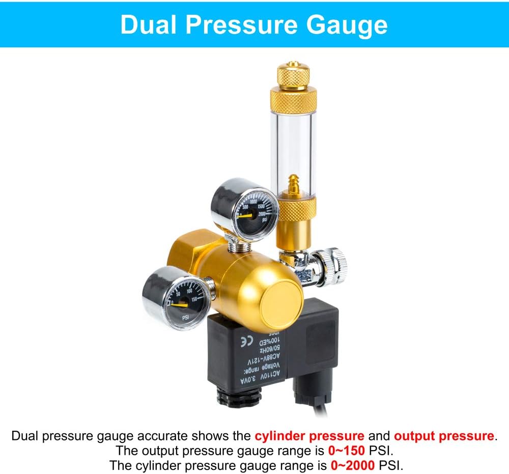 DaToo Aquarium CO2 Regulator Dual Pressure Gauge Explanation