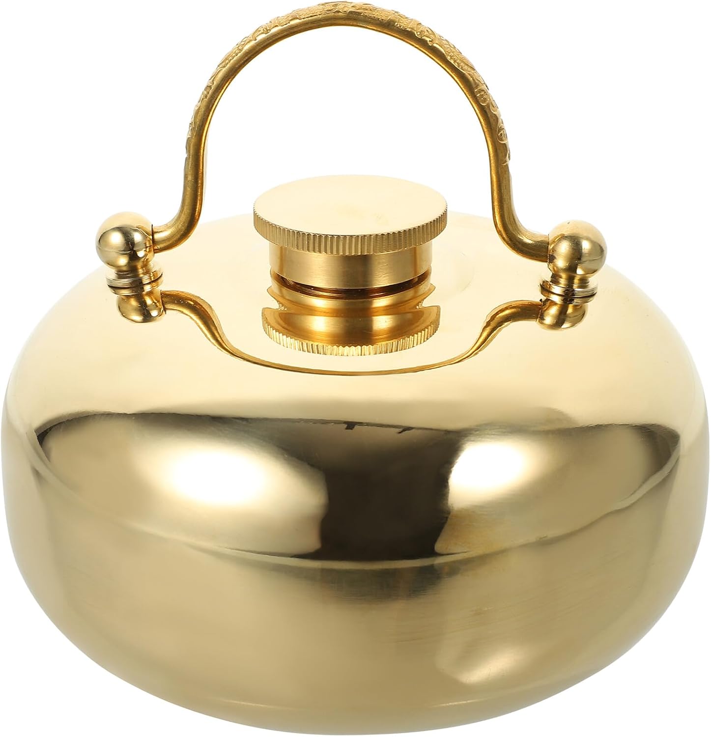 Metal Hand Warmer Hot Water Bottle 1.1mm Thick 13cm Small Size Vintage Style Outdoor Winter Heat Pack for Women Feet and Belly Warmers Random Color