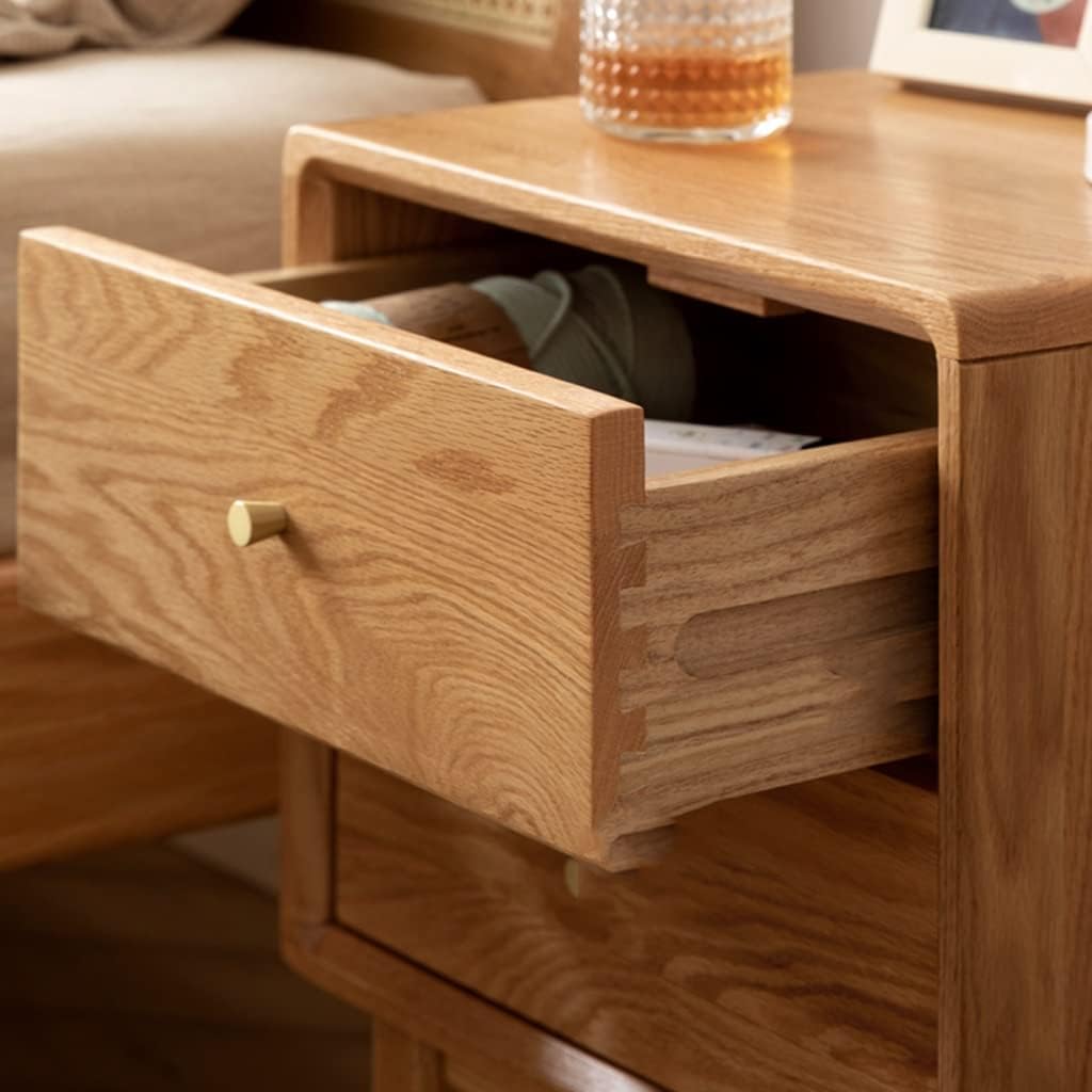 Indoor Bedside Table with Double Drawers, Storage Cabinet, Living Room Coffee Table/Side Table, Suitable for Bedroom and Office.