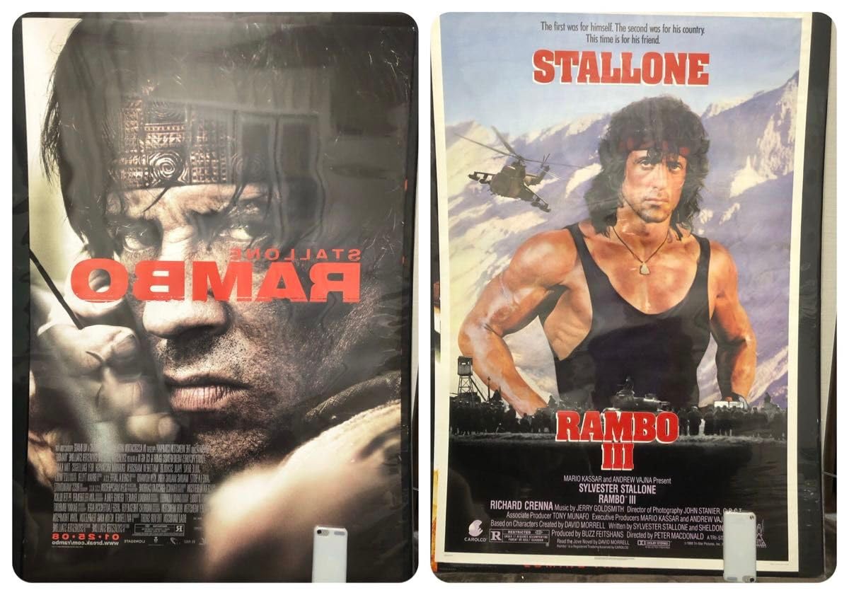 Amazon.co.jp: ランボー RAMBO USオリジナルポスター 当時物 ピン穴 