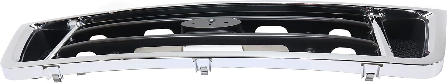 Compatible with 03-07 E-Series Van Front Face Bar Grille Assembly Chrome Shell & Gray Insert