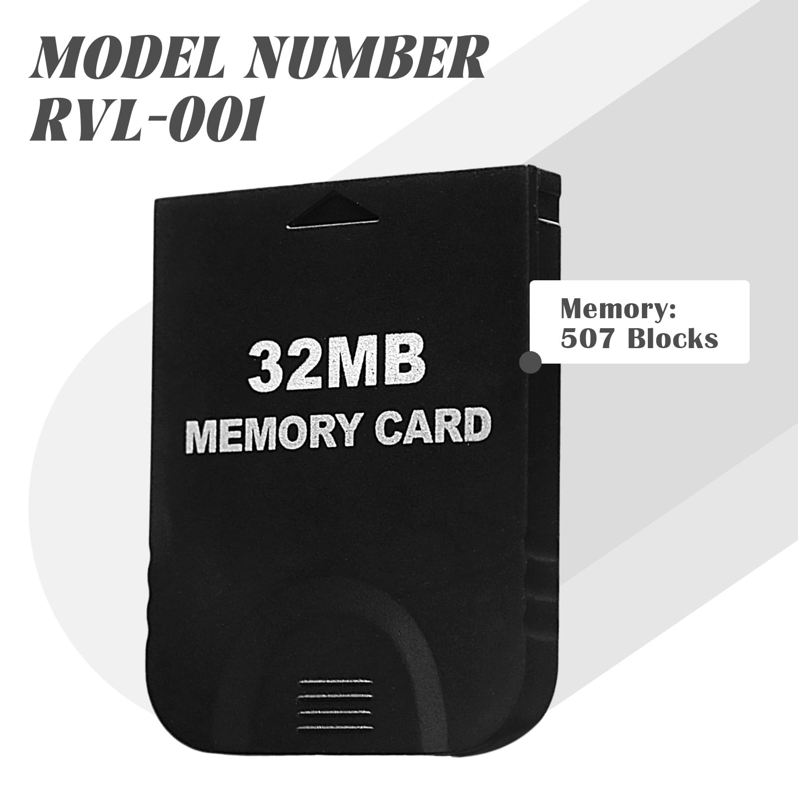 Tarjeta de memoria Gamecube de alta velocidad de 32 MB (507 bloques) compatible con Nintendo Gamecube y juegos de accesorios de consola Wii (negro)