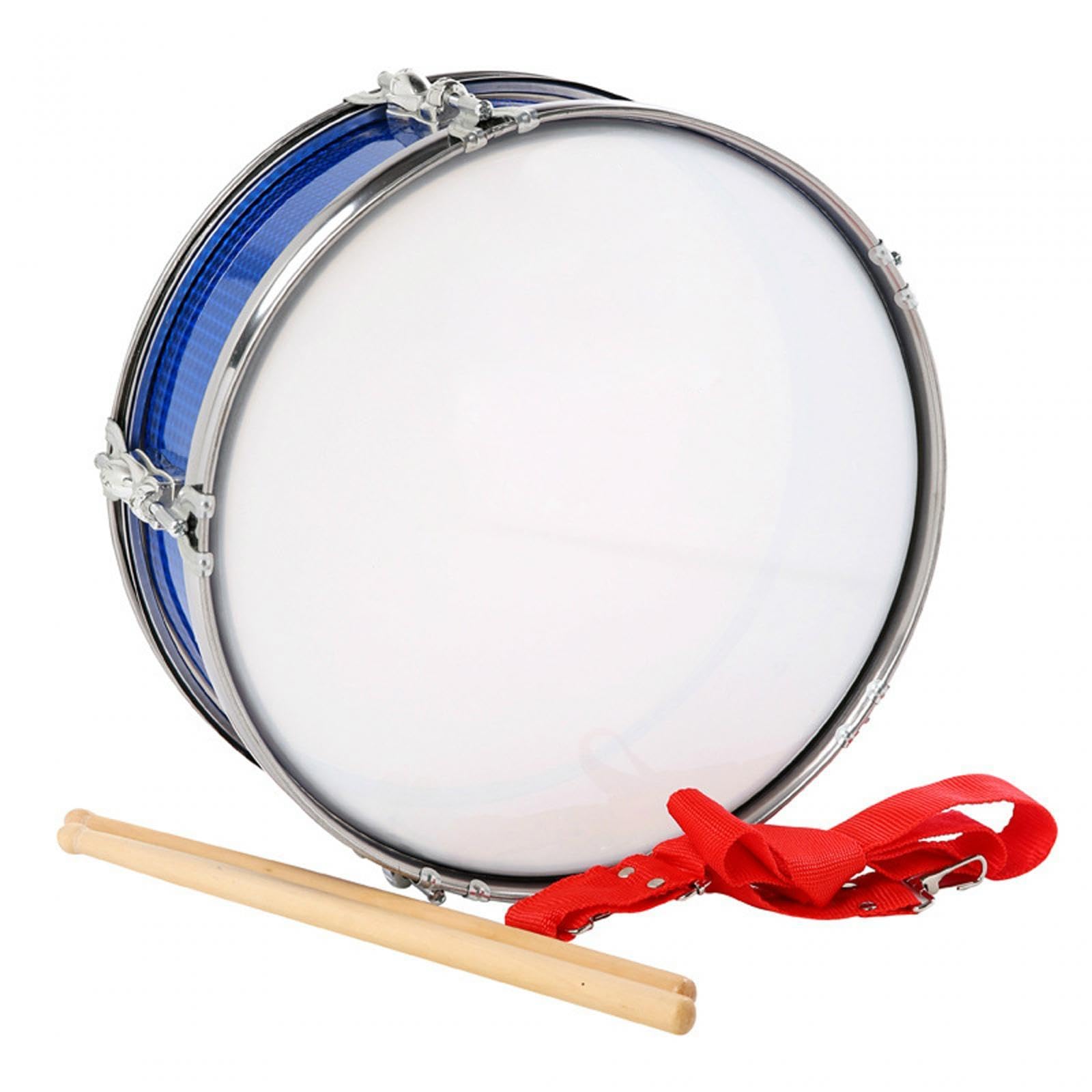 Caja de 13 Pulgadas, Tambor Musical con Correa Ajustable, Instrumento para Aprender Música, Instrumento de Percusión, Ideal para Principiantes Y Adole, Azul