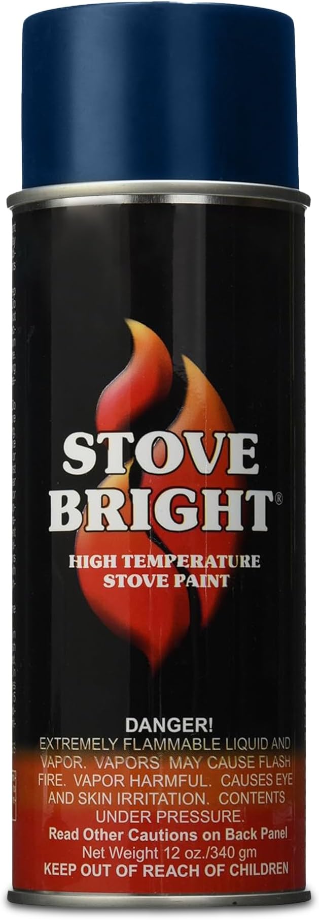 Stove Bright - High Temp Spray Paint | Metallic Blue Spray Paints | Satin Finish For Wood Stoves, Fireplaces, Bbqs, Mufflers | Rust, Scratch & 1200°f Heat Resistant Spray Paint For Metal | 12oz Can