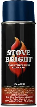 Stove Bright - High Temp Spray Paint | Metallic Blue Spray Paints | Satin Finish For Wood Stoves, Fireplaces, Bbqs, Mufflers | Rust, Scratch & 1200f Heat Resistant Spray Paint For Metal | 12oz Can