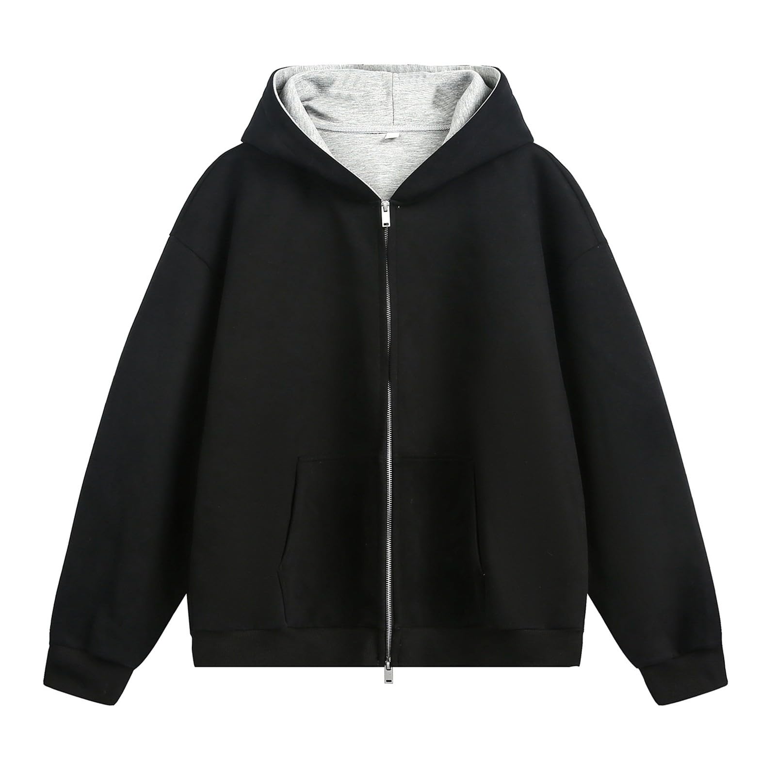 Generisch Sweatjacke Jungen Herren Freizeitjacken Leichtes Kapuzen-Sweatshirt mit Reißverschluss Sportliche Outdoor-Sportbekleidung Bequemer Slim Fit Pullover Windbreaker
