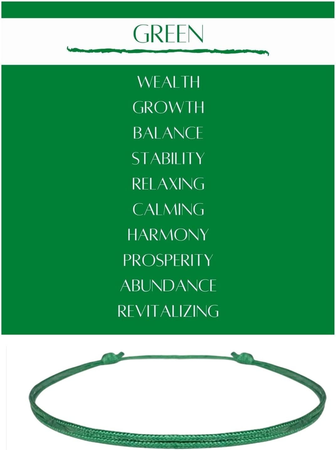 Green Bracelet for Men - Adjustable Bracelet for Women - Unisex Adult Waterproof Nylon Cord Surfer Wealth Abundance Mental Health Awareness
