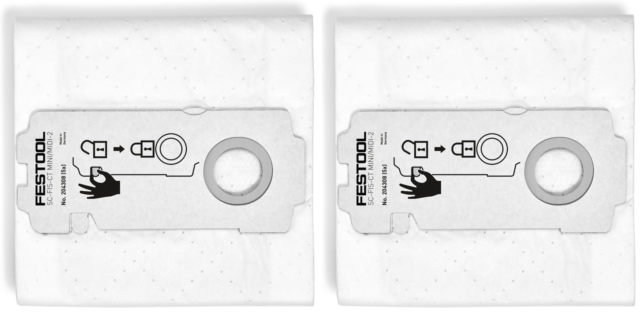 Festool Sac filtre SELFCLEAN SC-FIS-CT MINI/MIDI-2/5/CT15 (Lot de 2)