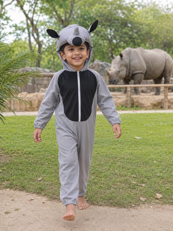 Image of Animal Costume for Kids | Plush Fancy Dress Costume for Boys & Girls |School Fancy Dress, Annual Day, Jungle Theme, Role Play, Halloween & Birthday Party
