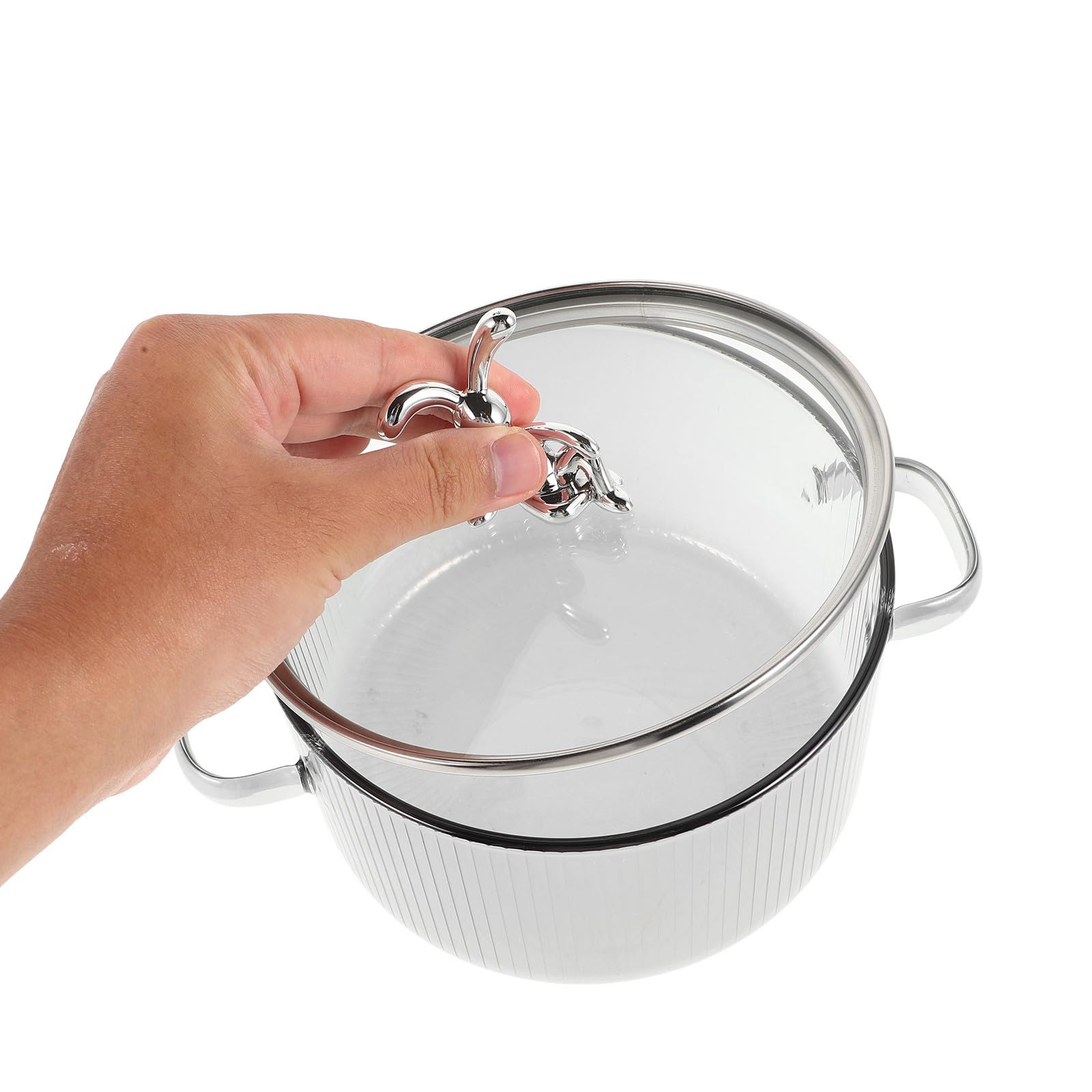 Pentola in Vetro a Tema Coniglio da 1500ml, Pentola per Zuppa con Coperchio, Multiuso e Stabile, per Cucina Casalinga e Preparazione di Zuppe e Brodi