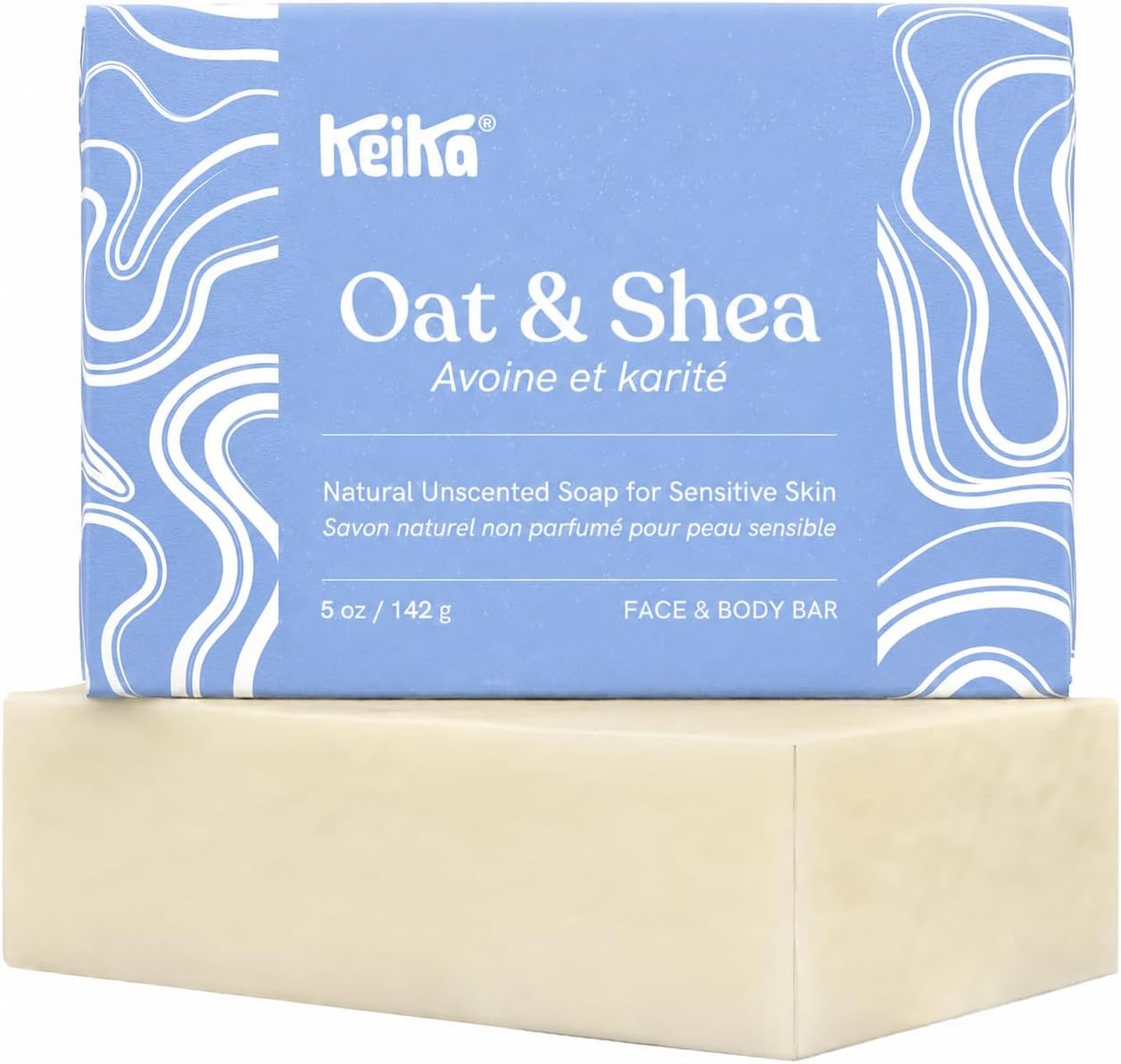 Keika Baby Soap Bar Oat & Shea Unscented for Eczema, Psoriasis, Face, Body, Infant Kids Teens Men Women with Sensitive Skin, 5 oz.