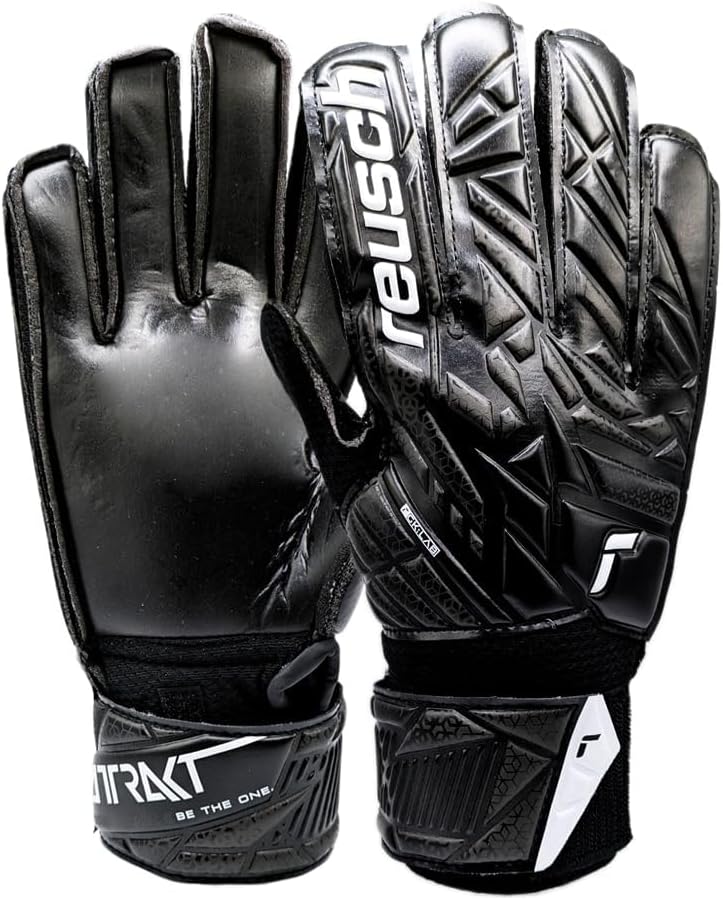 Reusch Attrakt Junior Goalie Gloves, Soccer Goalkeeper Gloves Breathable, Flexible, Durable, for Artificial Grass & Hard Surfaces, Kids, Youth