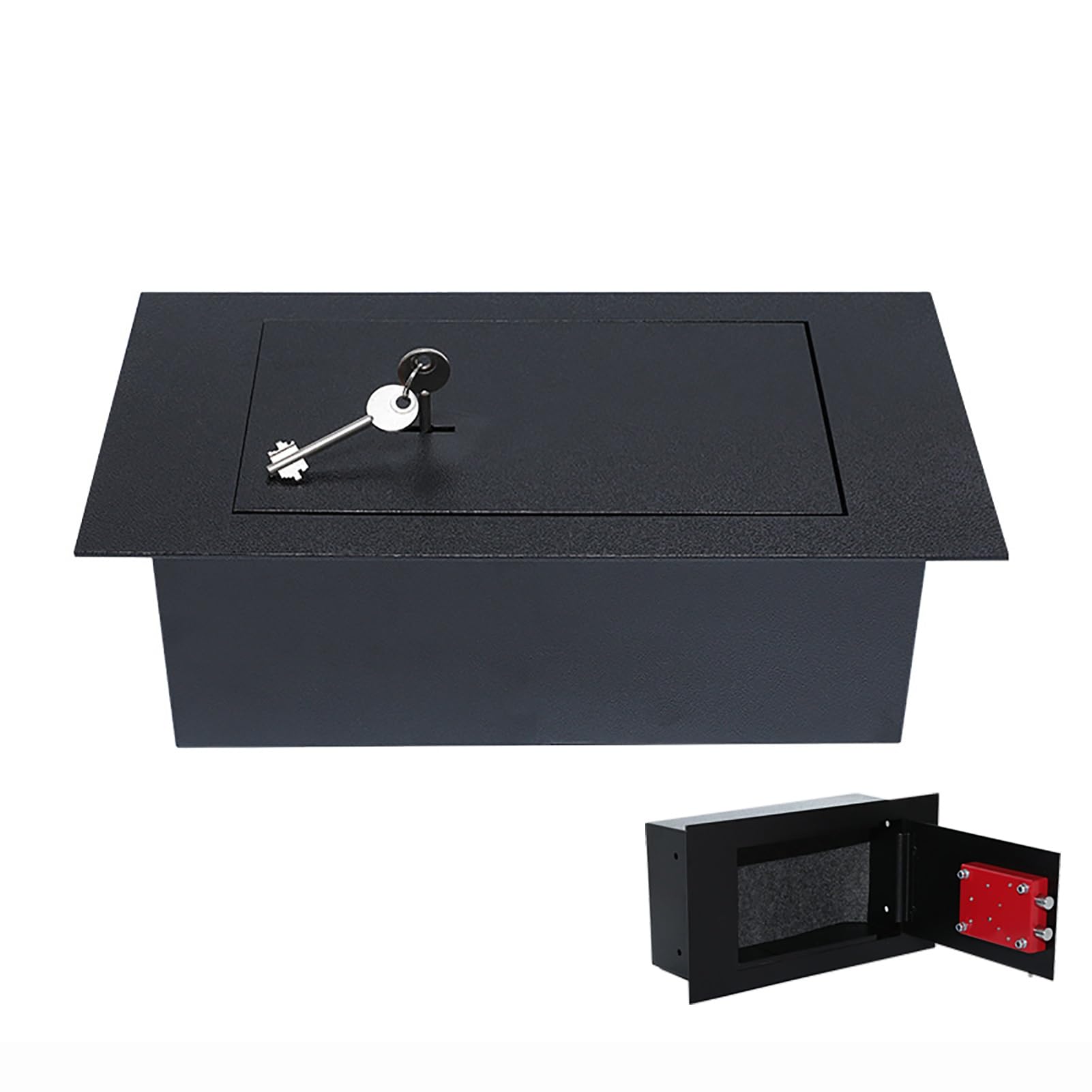 Versteckter Safe Möbeltresor Zum Einmauern Tresor mit Schlüssel Mini Safe Feuerfest Bodentresor für Zuhause, Büro