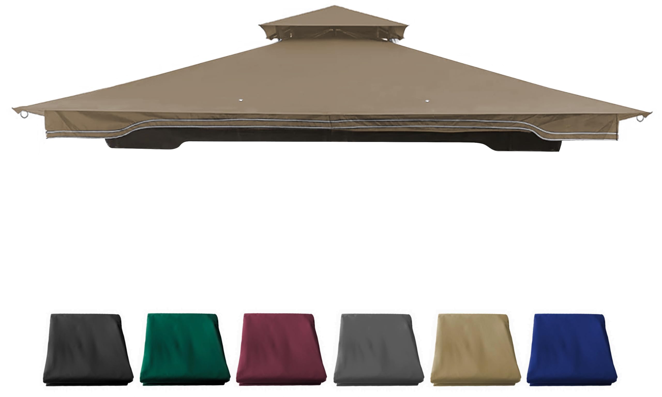 Replacement Gazebo Canopy for 10 x 12 Regency II Patio Gazebo,(Khaki