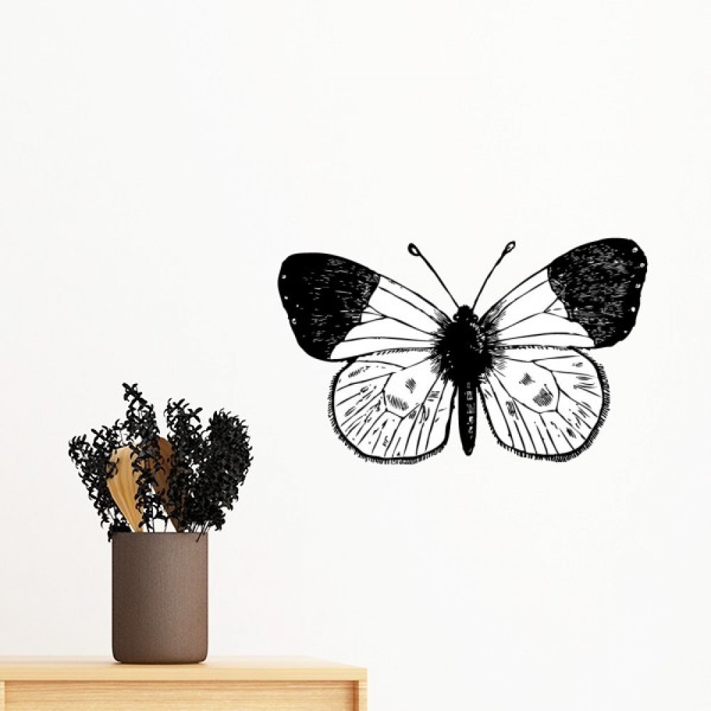 Sticker mural papillon amovible DIYthinker blanc 70cm pour decoration de chambre