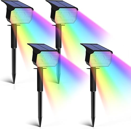 Miniatura 2 de Luces solares impermeables, 7 modos, luces solares de Navidad, 29 LED, coloridos focos solares para jardín, 2 formas de montaje, luces solares para