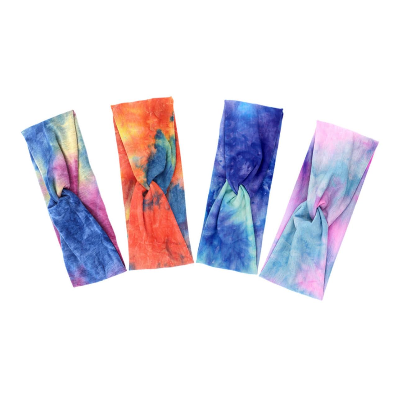 Beavorty 16 Pièces bandeau de sport bandana headband accessoires yoga head band accessoire de yoga bandeau tie-dye de x élastiques x d'exercice polyester