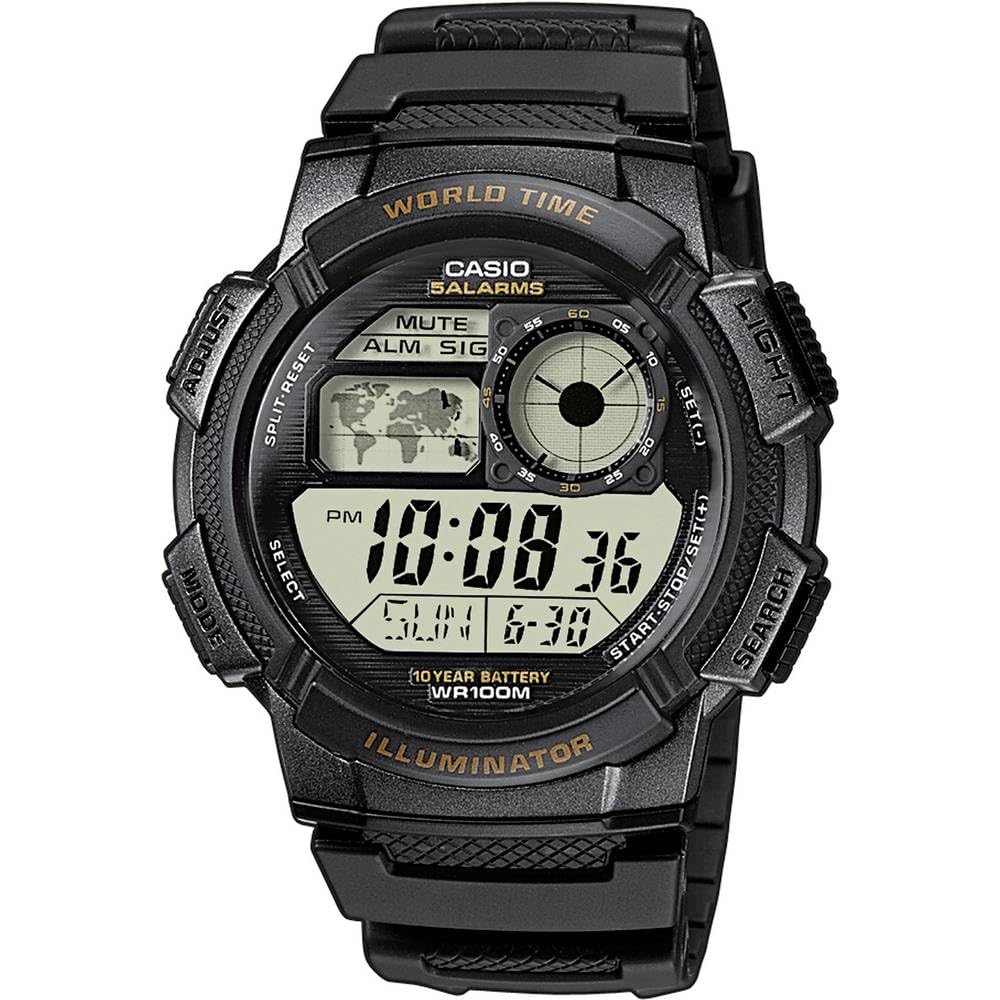 Casio World Time AE-1000W-1AVEF Orologio digitale da uomo durata della batteria 10 anni