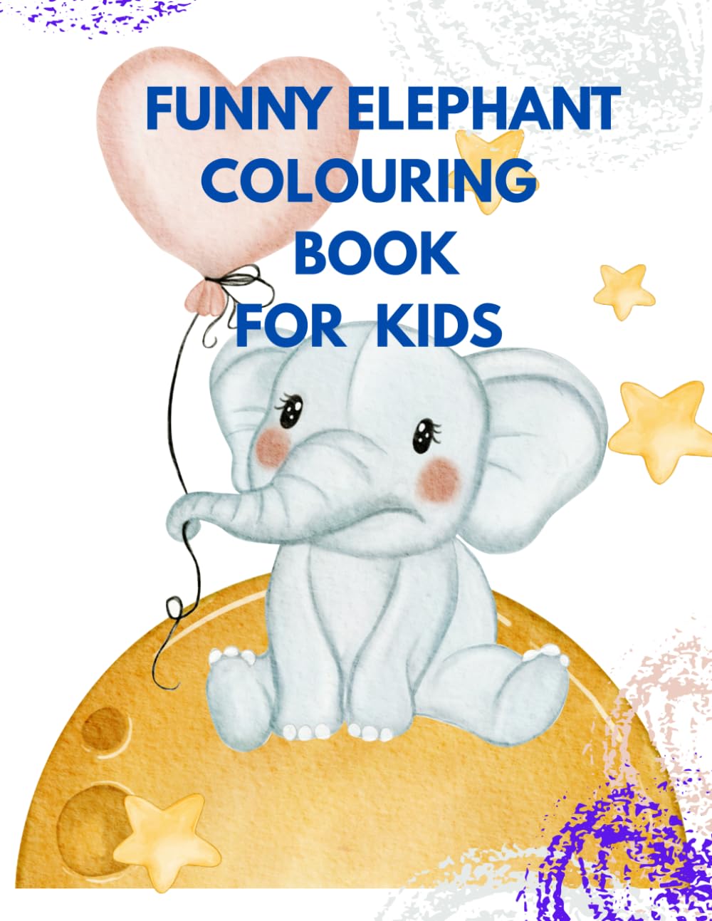 Funny elephant colouring book for kids