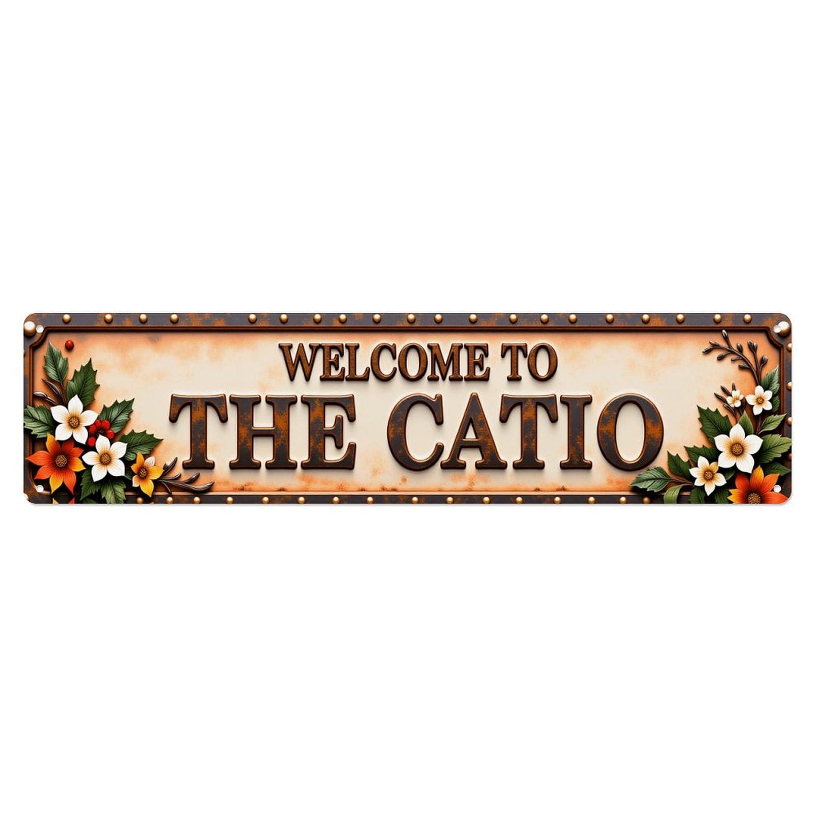 Welcome To The Catio The Catio Welcome To Vintage Metal Tin Sign Retro Wall Decor for Home Bar Garage Cafe, Indoor & Outdoor Decorative，Metal Poster, 4x16 Inch
