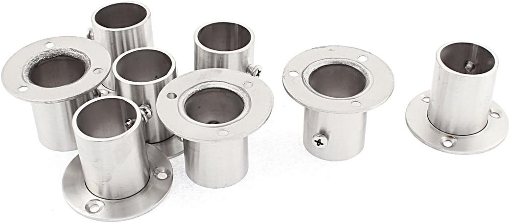 Wardrobe Rail Shelf Brackets & Supports Rod End Support Bracket Socket 25mm Brackets Tube 8Pcs