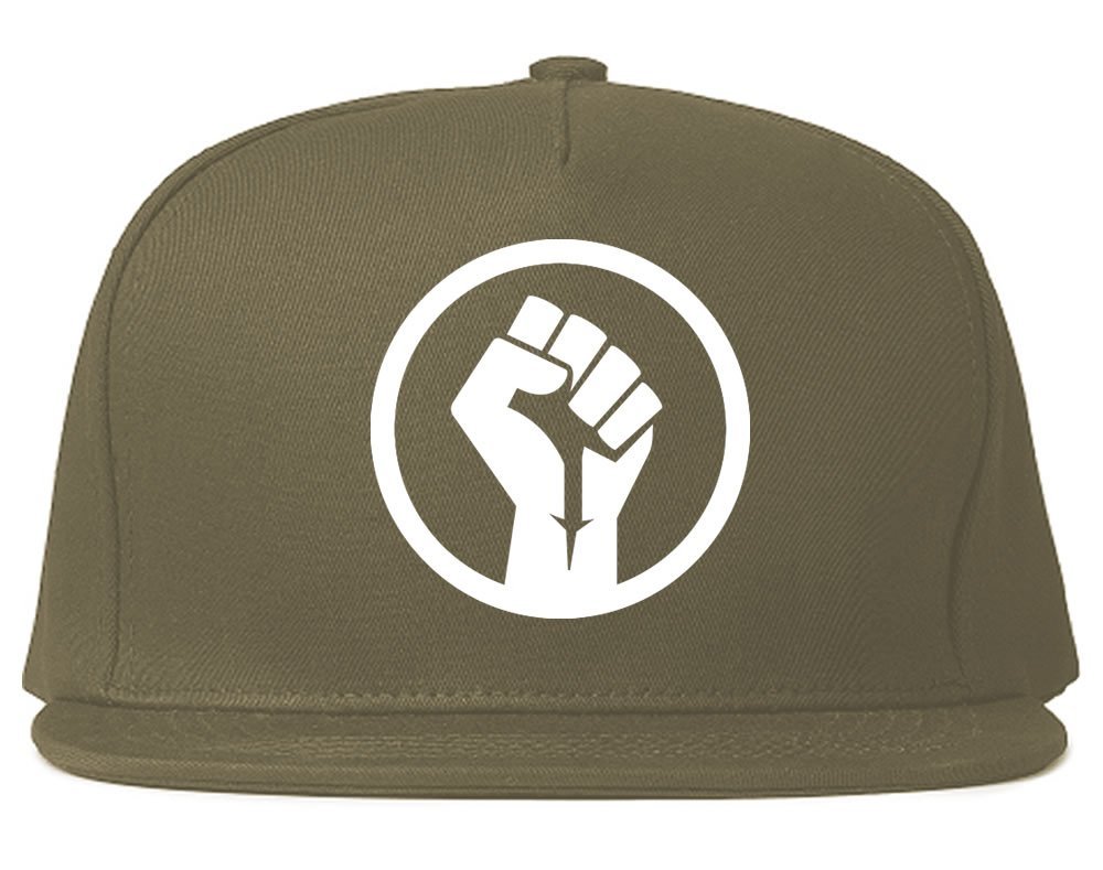 Kings Of NY Black Power Fist Snapback Hat Cap Grey