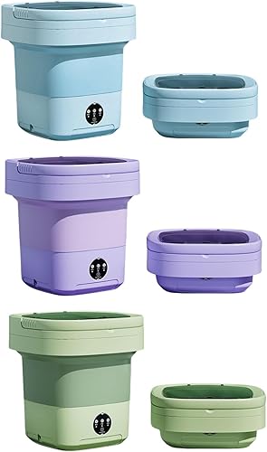 Miniatura 9 de Lavadora en miniatura portátil ligera Lavadora plegable para viajes y apartamentos Lavandería 11L Lavandería Arandela de ropa interior ligera