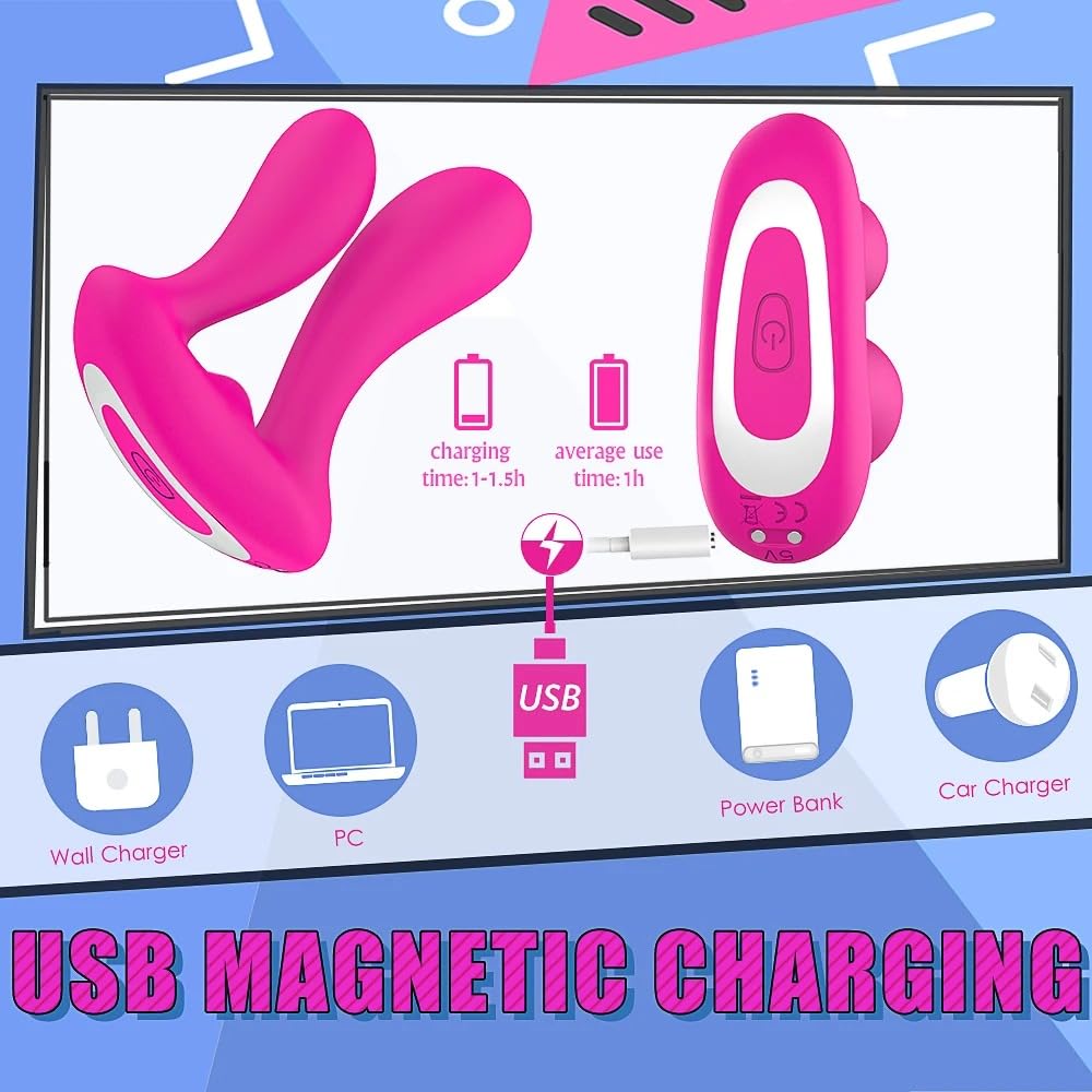 Vibrador Vibrador de bragas Invisible 3 en 1 para parejas, 9 modos, potente juguete sexual vaginal con punto G, masturbador para mujeres