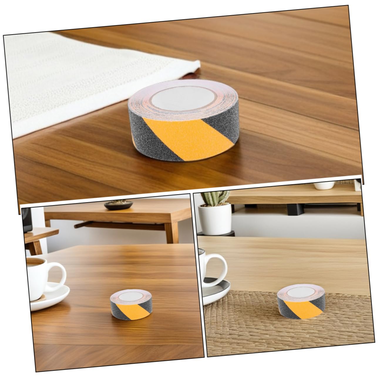 STOBAZA 2 Rolls Slip Grip Tape Heavy Duty Non Skid Floor Tape for Indoor Outdoor Use Self Adhesive Frosted for Stairs Steps and Ramps