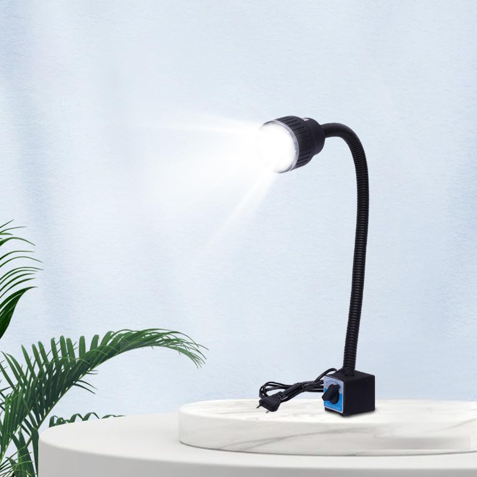 Lampa robocza LED z podstawą magnetyczną, 10 W, 50 cm, łabędzia szyja, 6500 K, białe światło do maszyn CNC