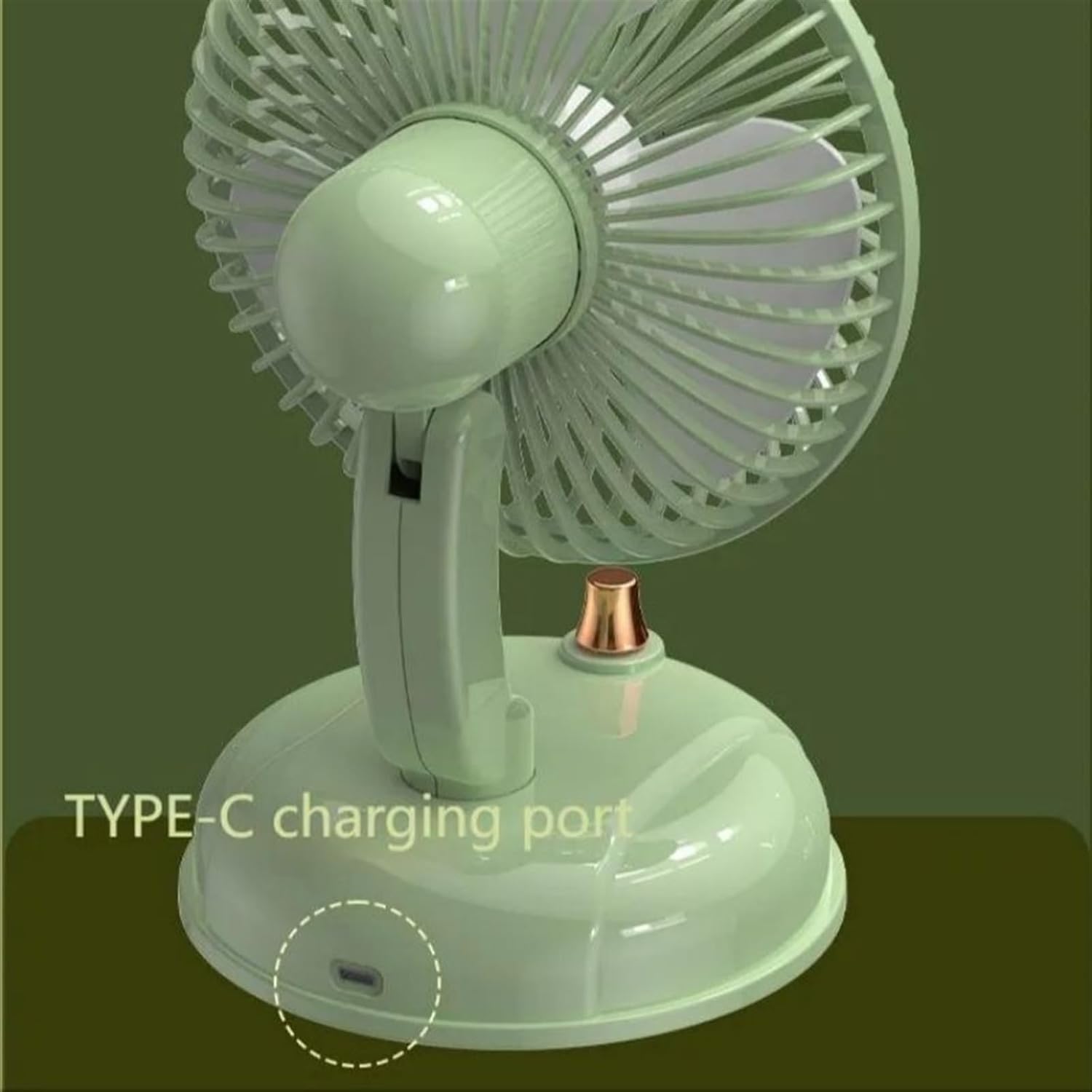 WOLWES Mini Fan Type-c Rechargeable Oscillating Head Portable Mini Fan For Outdoor Office Home Use (Color : 01)