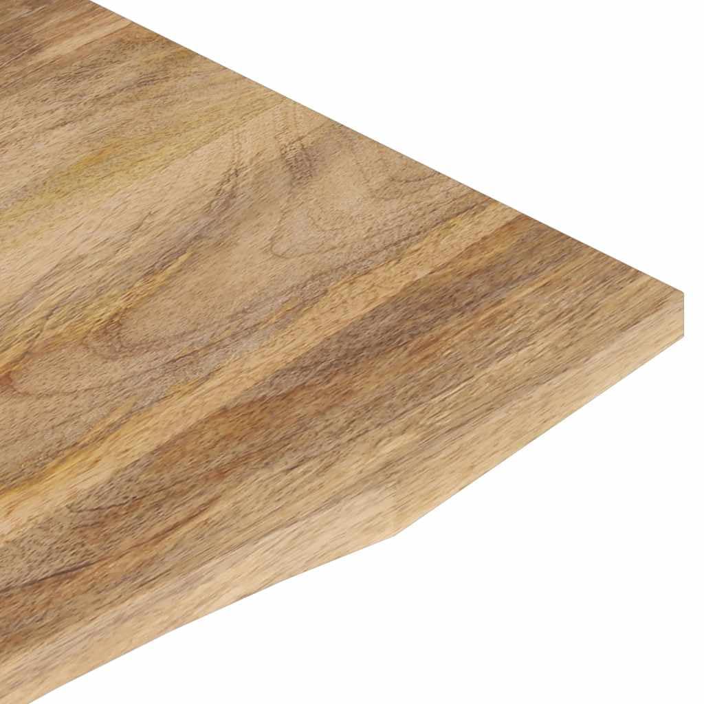 Piano da scrivania in legno massiccio di mango con apertura, 100 x 60 x 2,5 cm, rustico, piano di lavoro per ufficio, sala da pranzo, soggiorno, stabile, con superficie naturale e bordo dell'albero