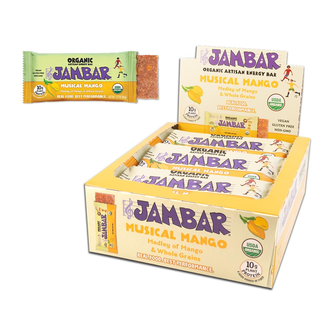 JAMBAR Organic Artisan Energy Bar (Musical Mango - 12 Pack)
