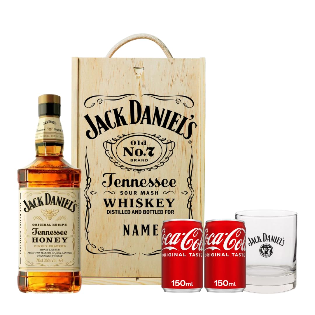 Personalised Jack Daniels Tennessee Honey Whiskey Gift Set With Jd