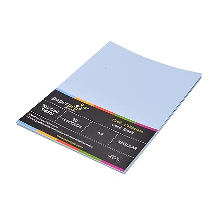 Card Stock A4 200GSM Baby Blue Pack of 40 Sheets For Cardmaking, Mixedmedia, Papercrafts, Cutart, Diecutting, Stamping, Scrapbooking, Pastel Colouring and Arts & Crafts