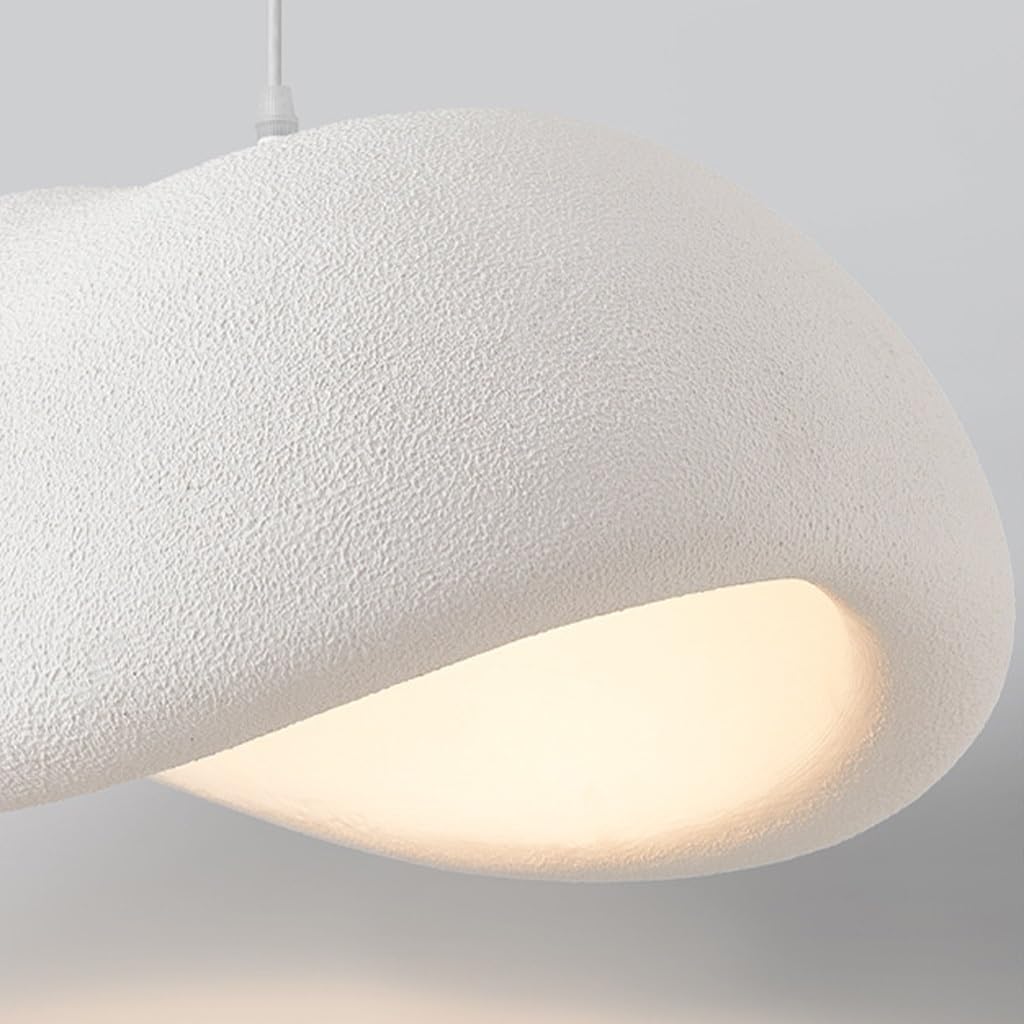 Wabi-Sabi Hängeleuchte Pendellampe E27 Moderner Japanischer Stil Höhenverstellbar Für Esstisch Esszimmer Wohnzimmer Schlafzimmer Küche Café Flur Weiß Vogelnest Design Kreativ Kronleuchter(30+40+