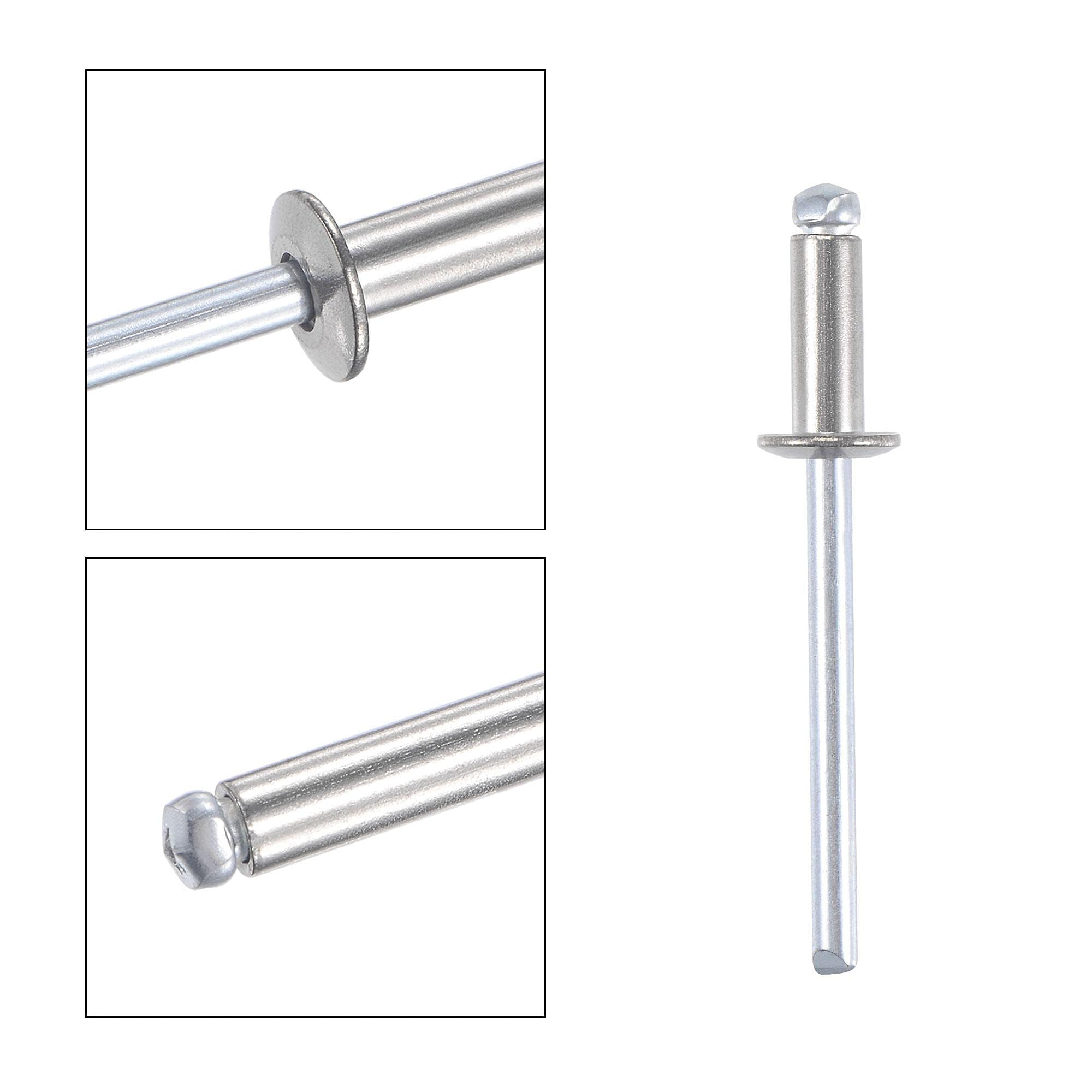 TA-VIGOR 50pcs 4mm x 10mm Blind Rivets, 304 Stainless Steel Pop Rivets with Flat Head - Image 4