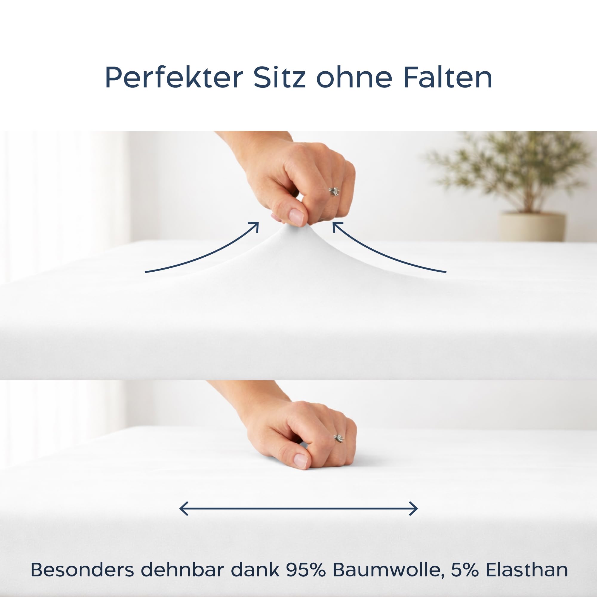 Dreamzie - Topper Spannbettlaken - 180x200 - Baumwolle Elasthan | Weiß · 35cm Hoch · Oeko-Tex zertifiziert · Elastikband · Spannbetttücher für Hohe Matratzen