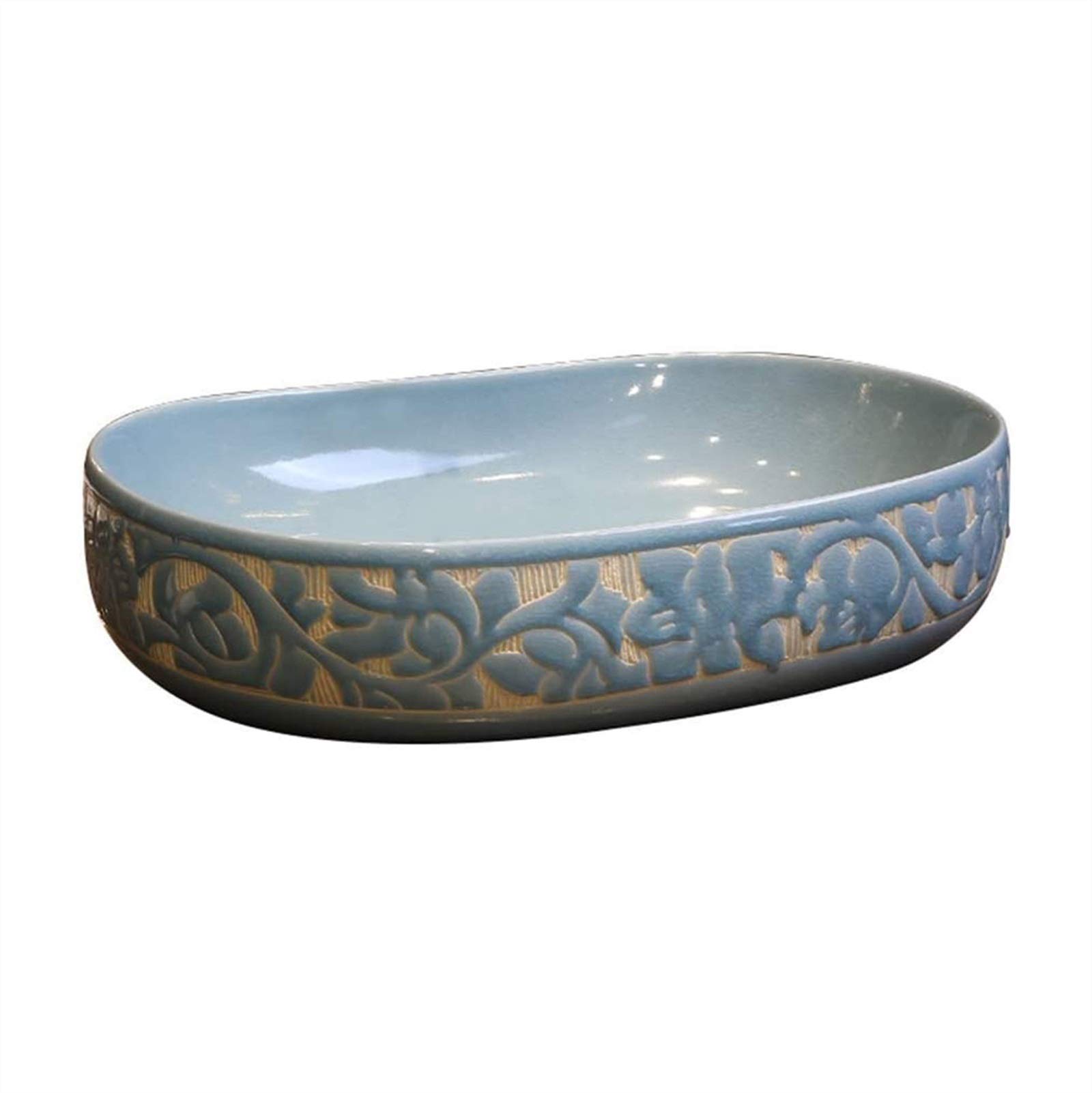 WOTZOV Bathroom Vanity Sink Tops Bathroom Vessel Sinks Above Counter Art Basin Wash Basin For Lavatory Vanity Cabinet,