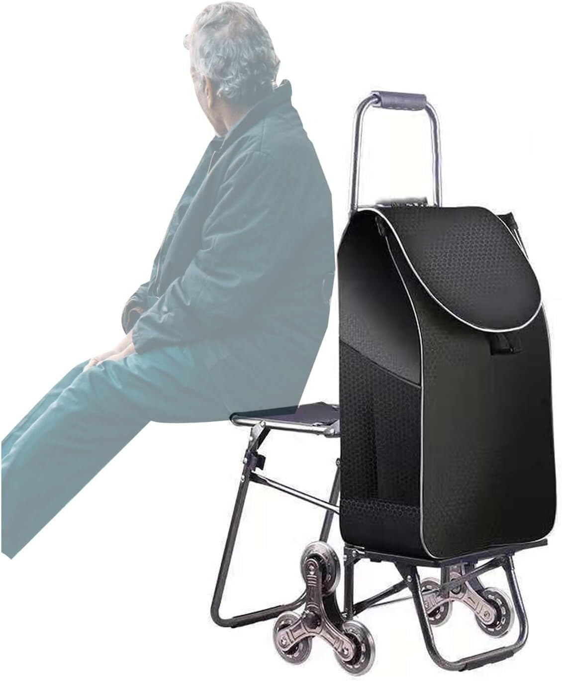 Carrello portautensili pieghevole con ruote, versatile carrello per la spesa per un facile trasporto, ideale per la spesa e l'uso quotidiano
